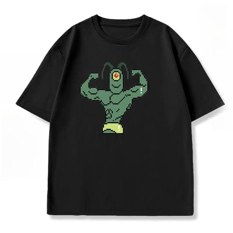 Womens SpongeBob SquarePants Muscle Fitness TShirt YK Trendy Loose Casual ShortSleeve Printed Top for Fitness Enthusiasts