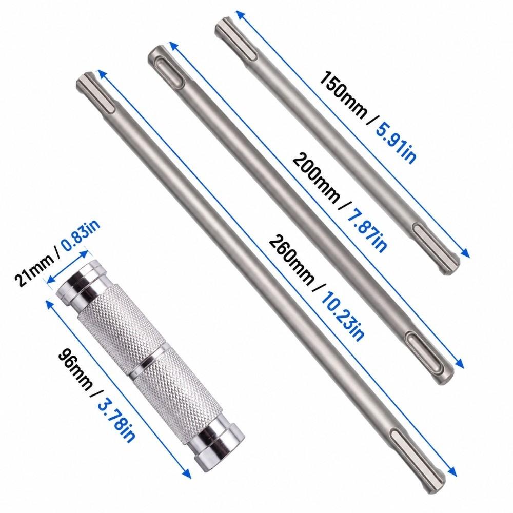 Alloy Steel SDS Plus Extension Shaft High Carbon Steel Extension Shaft Set  For Drill Bits
