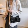 Casual and Beautiful Solid Color High Value Temperament Portable Shoulder Underarm Bag Tether Bow Messenger Bag