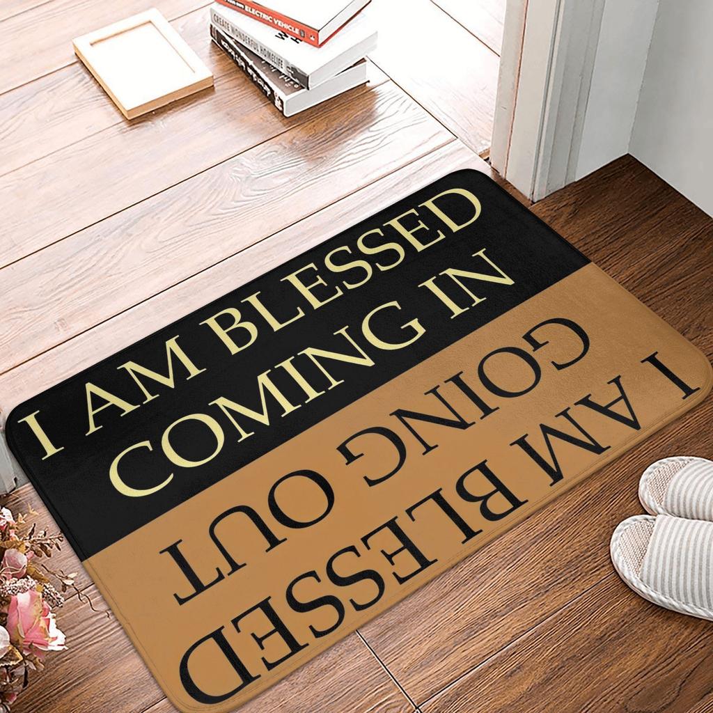 Floral And Letter Graphic Front Door Mat Anti-Slip Indoor Absorbent  Doormat Living Room  Entrance Rug Carpet