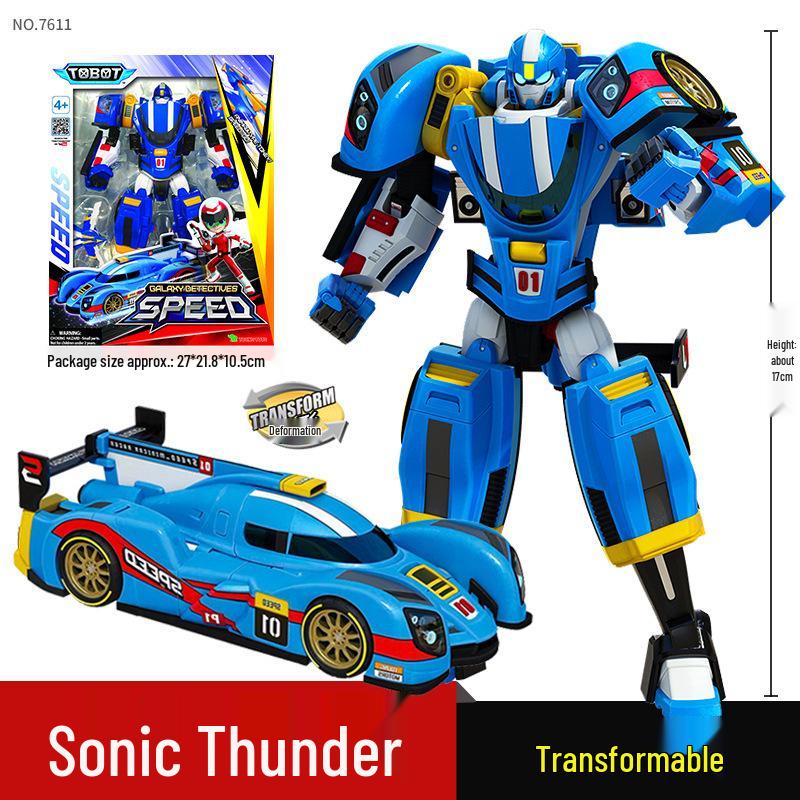 Tobot Warriors Transforming Car Robot Toy - Galaxy Detectives Sonic Thunder for Boys