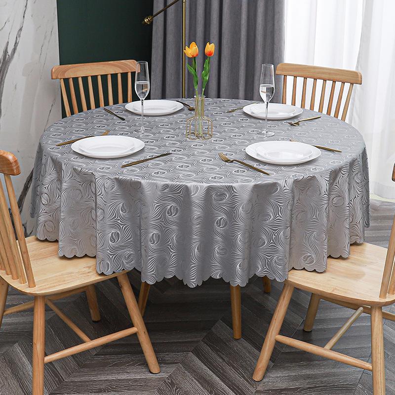 European Waterproof Tablecloth Fabric Oil-Proof And Anti-Scalding Leave-In Tablecloth Hotel Household Round Round Table Dining Table Cloth Tablecloth