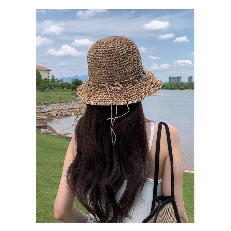 

Classic Straw Hat For Women With Wide Brim Sun Protection Summer Outdoor Sun Hat хаки