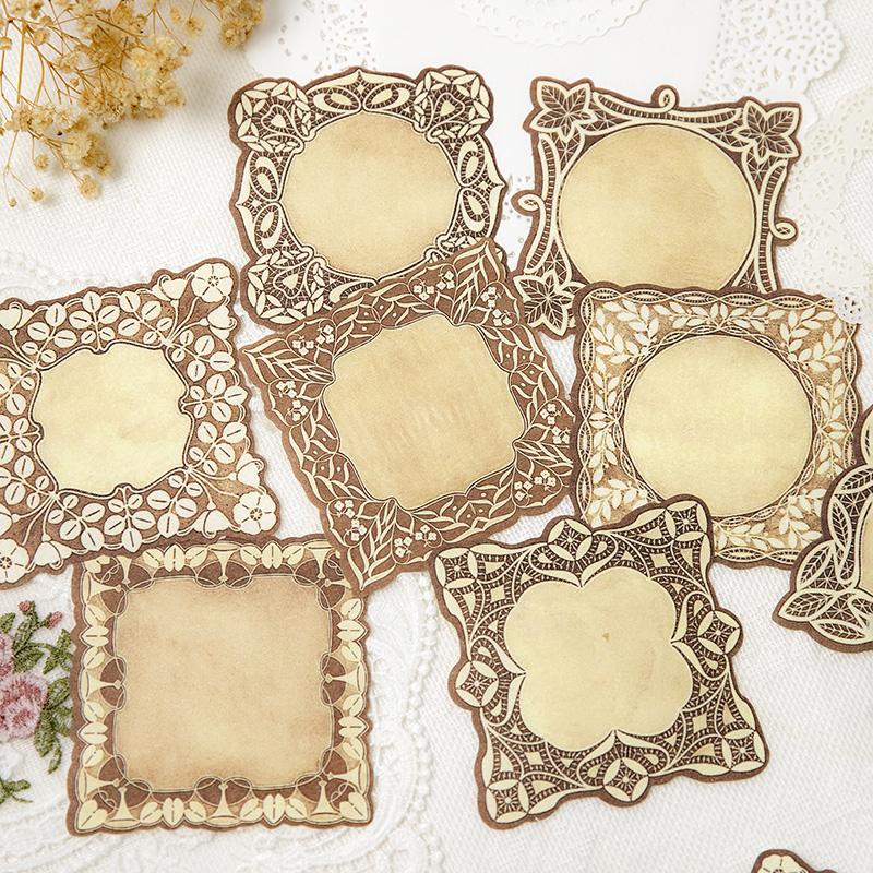 40pcs Dream Secret Series Retro Lace Background Decorative Paper Memo Material Paper Collage Junk Journal DIY Scrapbook Supplies