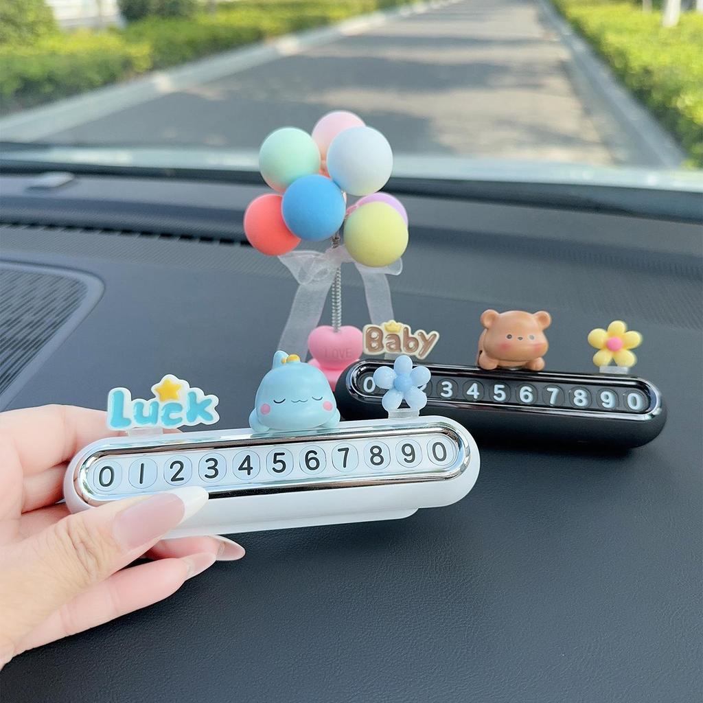 Cute Temporary Parking Phone Number Plate for Car Interior