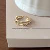 Copper Contemporary Vintage Ring For Women With Luxurious Gold Finish And Dazzling Geometric Diamond Detailing
