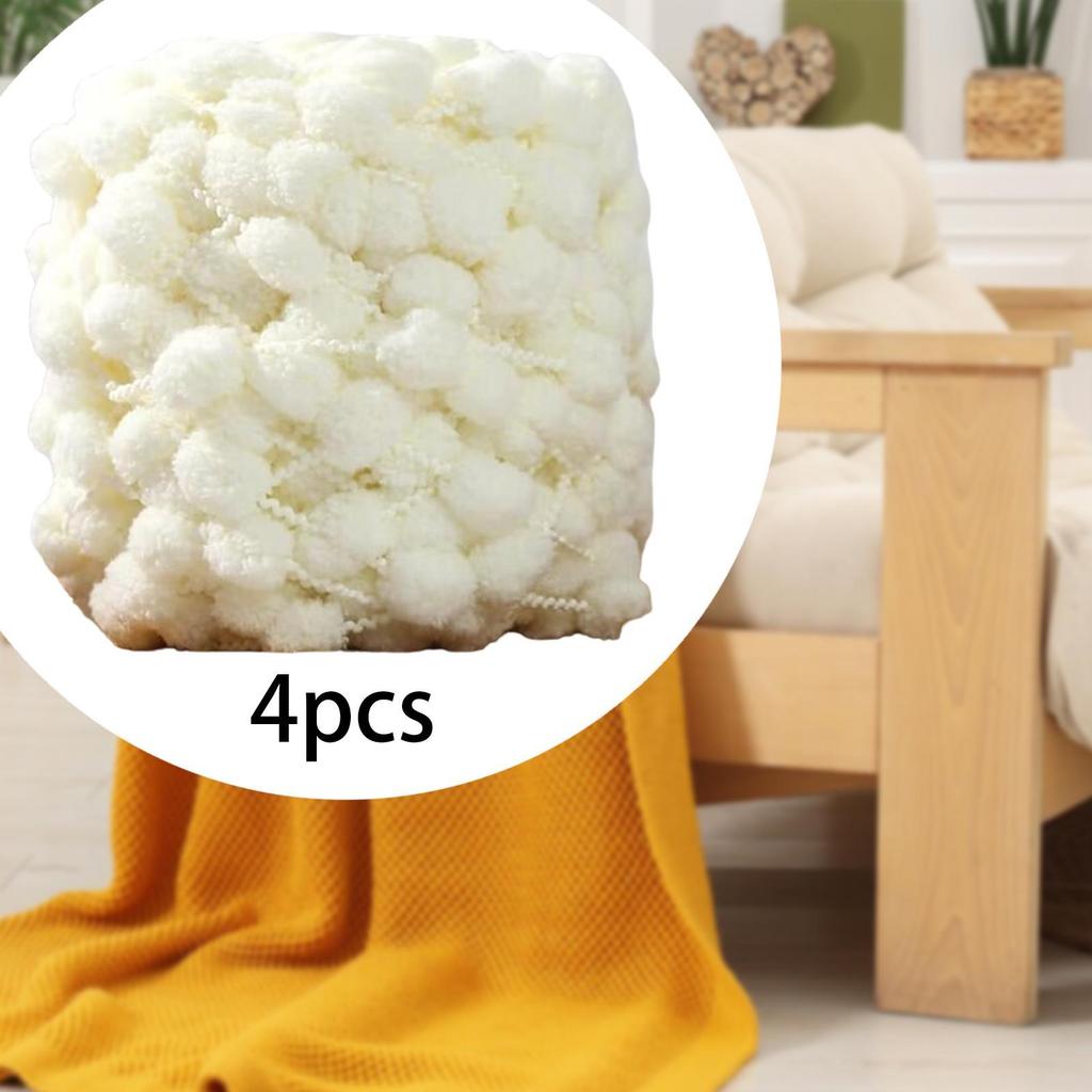 4 Balls Comfortable Weaving Arm Knitting Soft Pompom Chunky Yarn Giant Yarn for Throw Pillow Cushion Rug Making Scarf Pet Bed