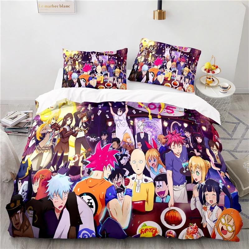 Japan Anime ONE PUNCH-MAN 3D Pattern Duvet Cover Set with Pillowcase 2/3pcs Cartoon Bedding Sets Bed Linen Queen King Bedclothes