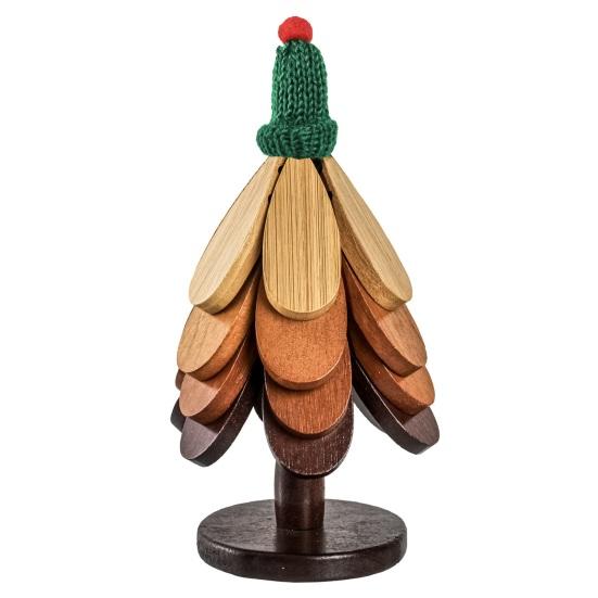 Christmas Tree Trivet Set Wooden Heat-Resistant Coasters with Stand Festive Table Protector for Hot Dishes & Holiday Decor