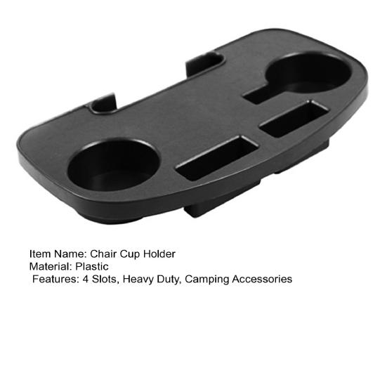 Chair Side Cup Holder Tray 4 Slots Heavy Duty Outdoor Camping Fishing Deck Chair Armrest Mount Cell Phone Cup Storage Tray Side Table