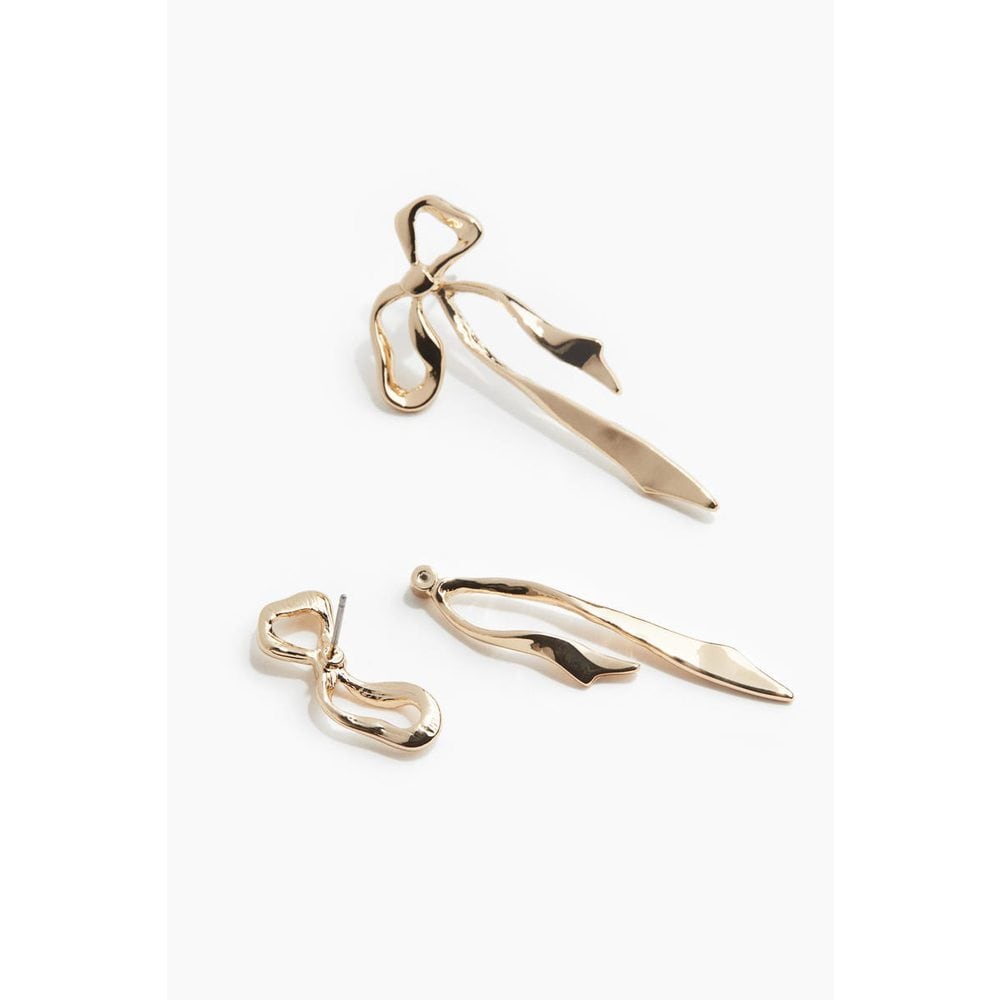 Ribbon Earrings Gold Color 1298476001