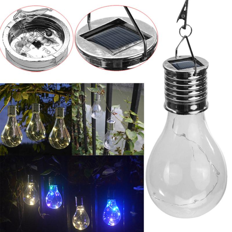Led Solar Light Bulb Built-in 40mah Battery Outdoor Hanging Lanterns For Party Garden Home Patio