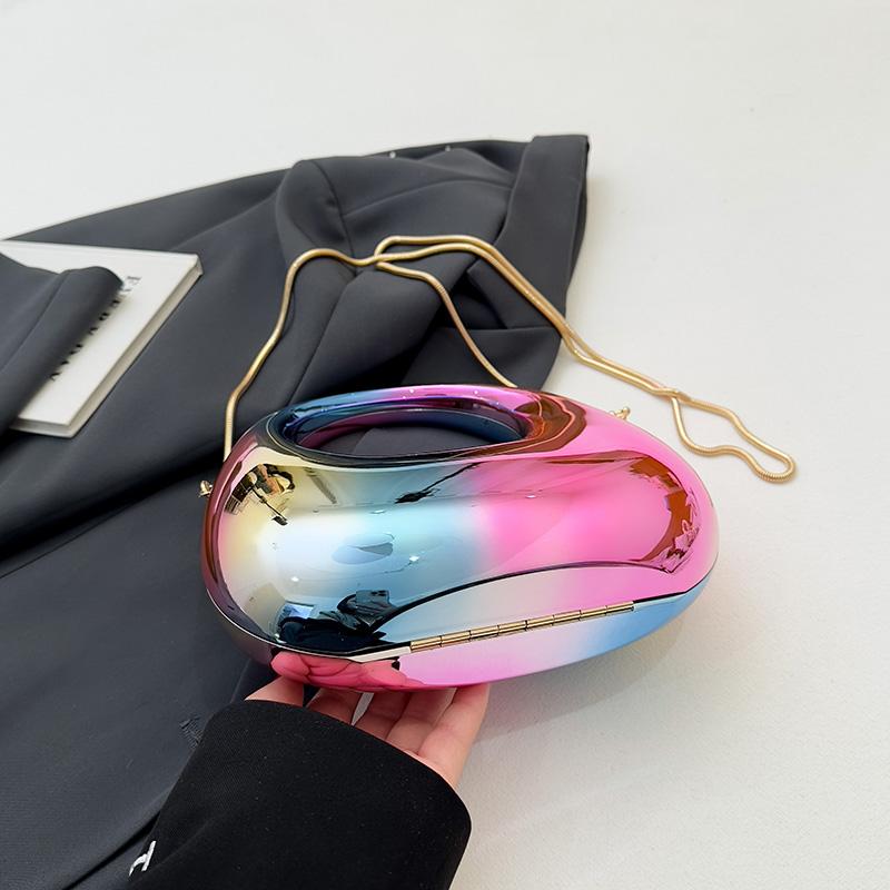 Evening Clutch Bags for Women Luxury Designer Purses and Handbags Golden Wedding Dinner Party Round Handle Wrist Bag