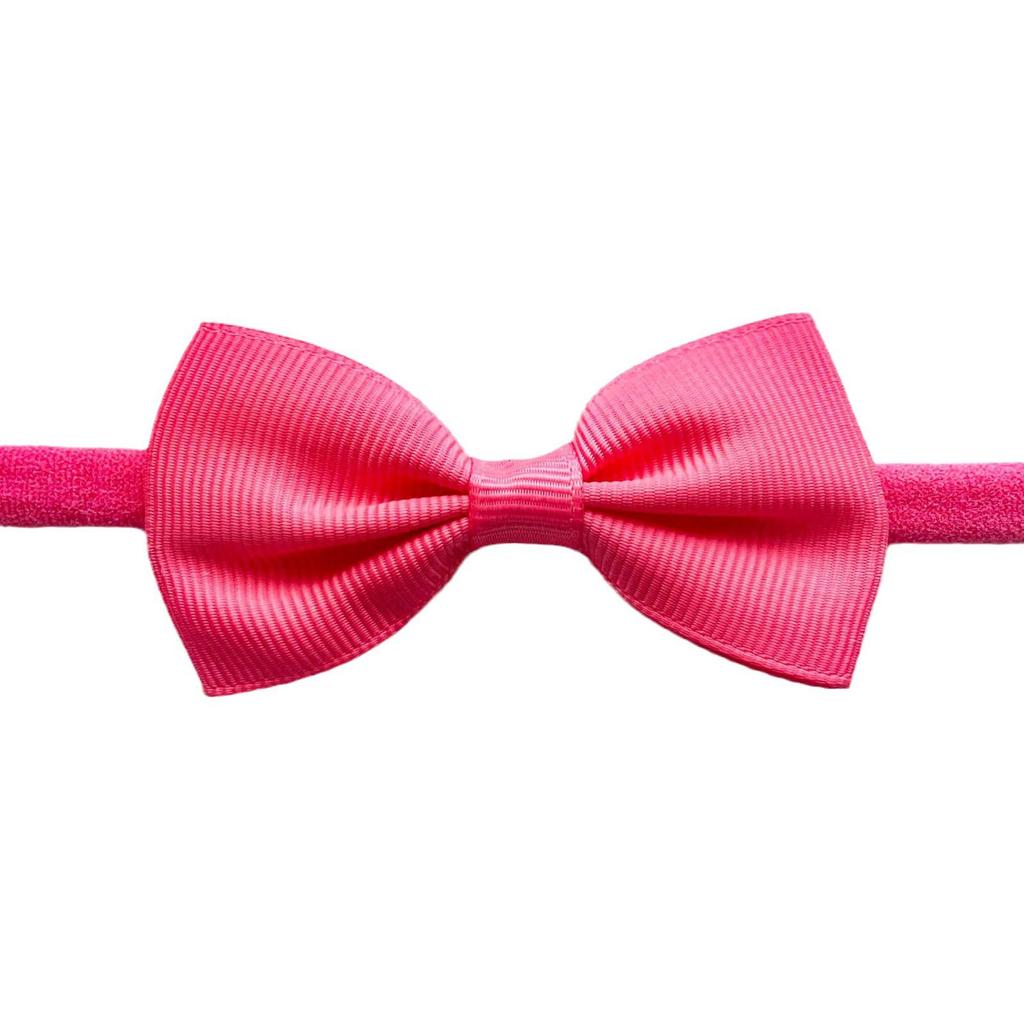 Solid Color Bow Hairpin & Ribbed Headband Set for Girls