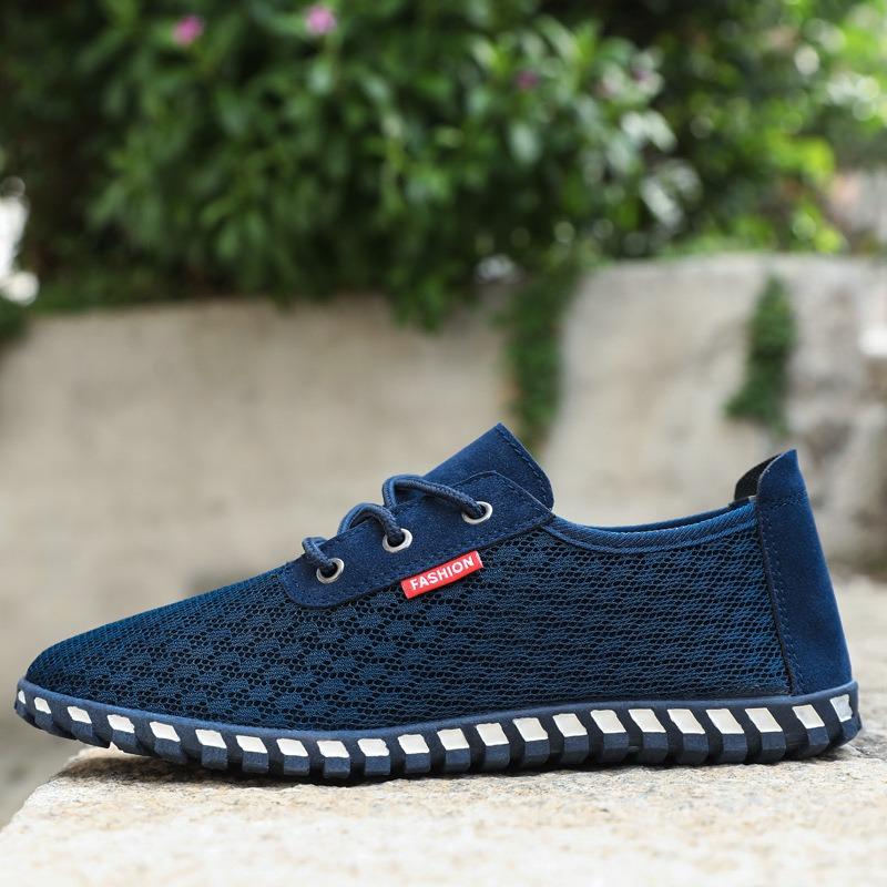 Summer breathable hollow lace-up one men's student casual sports shoes mesh shoes men's mesh shoes