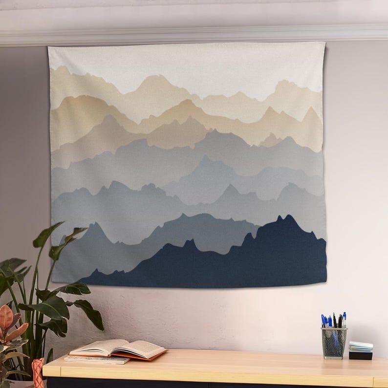 mountain range tapestry 75x100 чёрный