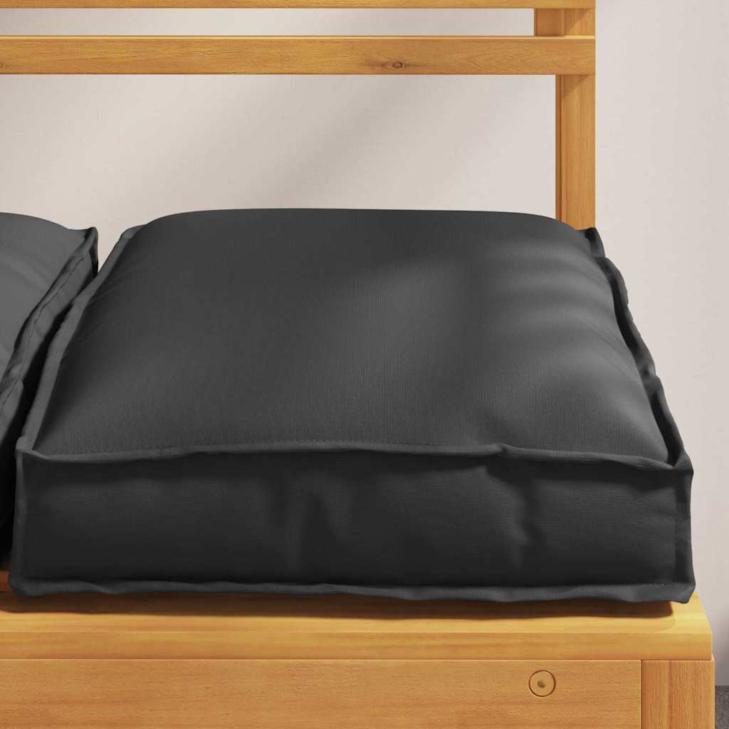 Cushions (2 Pcs) Black 40 X 40 X 8 Cm Oxford Fabric