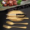 Camping stainless steel cutlery set, portable tableware for outdoor trips