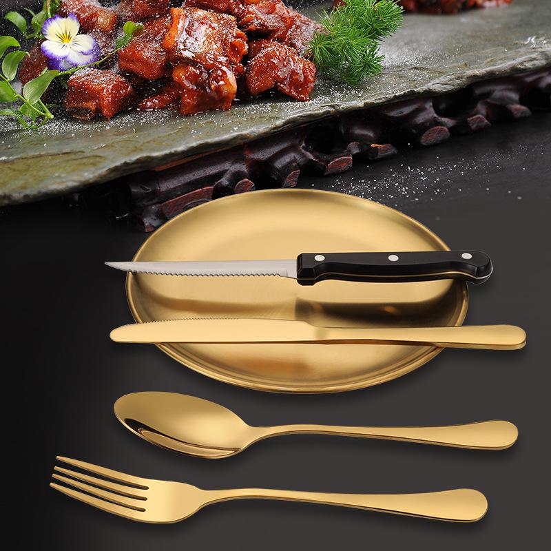 Camping stainless steel cutlery set, portable tableware for outdoor trips