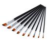 Nylon Oblique Flat Tip Brush Brush Set Wooden   Handle Brush for Students Artists