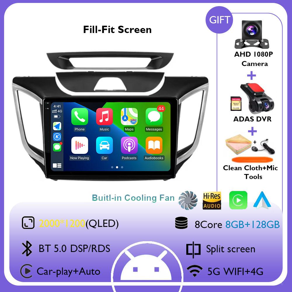 Android 14 Car Radio For Hyundai Creta Ix25 2015-2018 Multimedia Video Player GPS 4G Wireless Carplay Auto Stereo RDS Head Unit