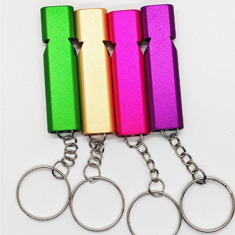 Dual Frequency Survival Whistle Flat Metal Whistle For Outdoor Hiking Climbing Emergence Whistle Cheerleading Souvenirs