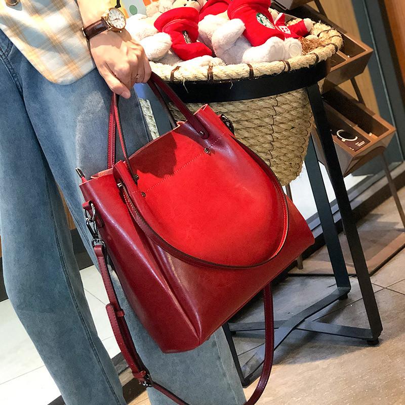 New Summer Commuter Tote Bag Large Capacity Bucket Bag One-shoulder Crossbody Bag