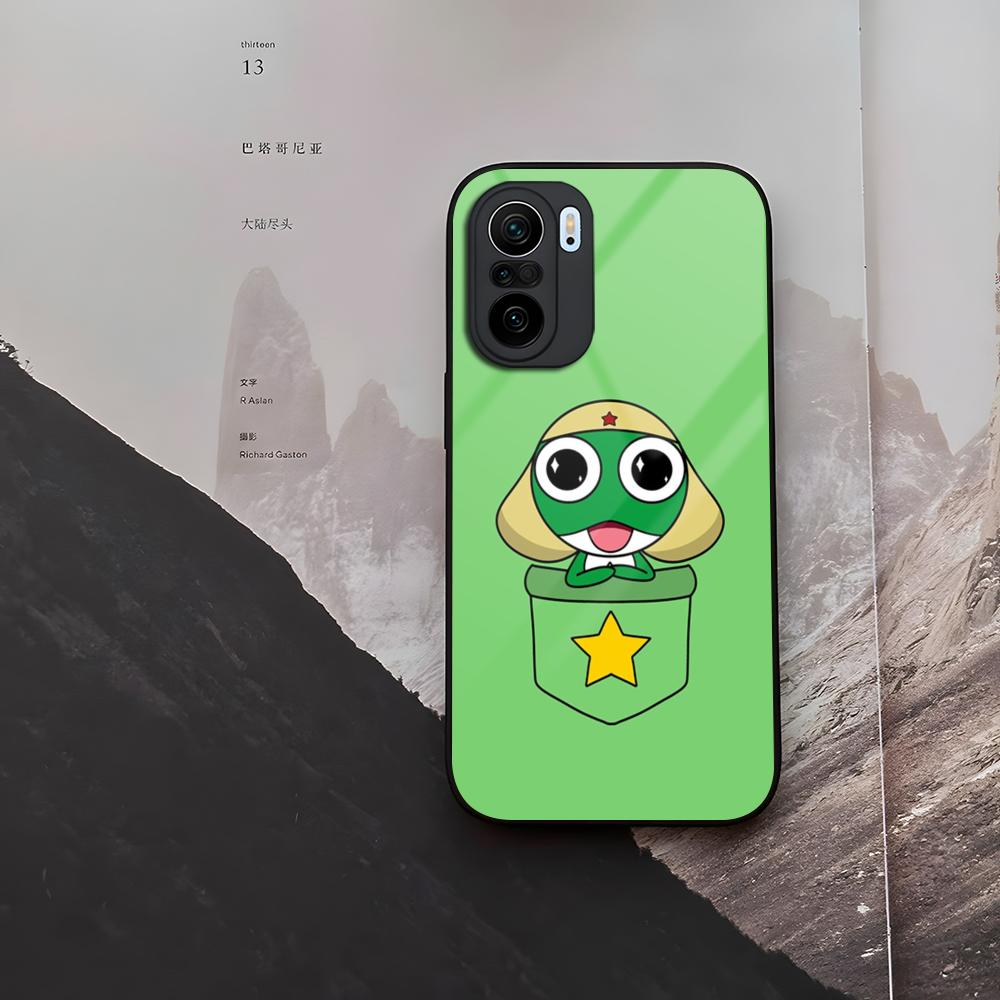 Cartoon Keroro Gunsou Frog Phone Case Tempered Glass For Xiaomi 15 14 12 Lite Pro 13 11t Lite POCO M6 M5 X6 X5 X3 F5 F6 Pro Cove
