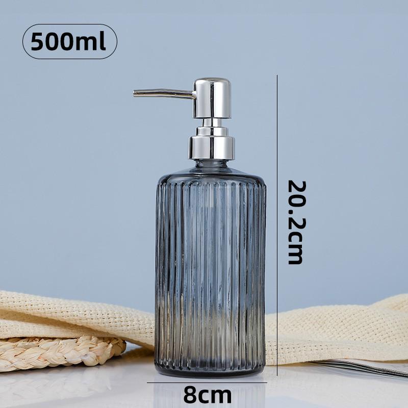 500ml European Style Refillable Glass Pump Bottle for Soap, Shampoo, Conditioner, or Shower Gel