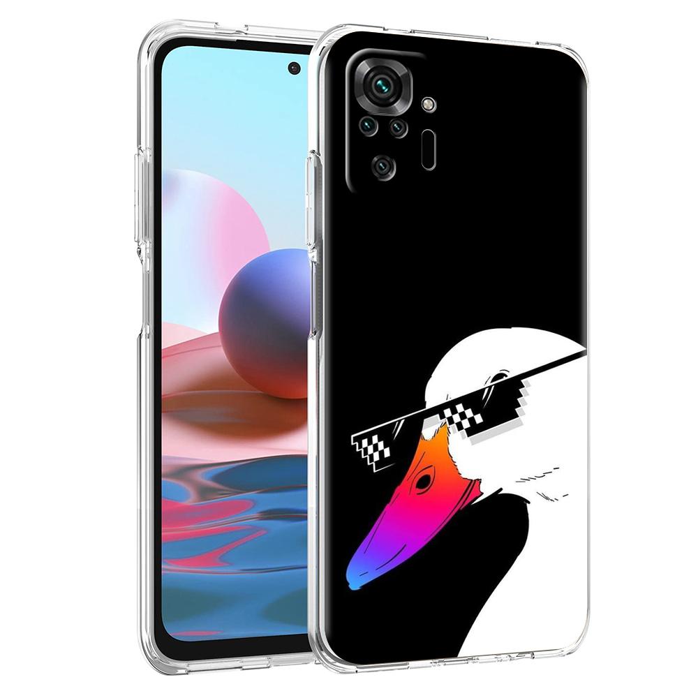 

Cartoon Cute Goose Game Phone Case Cover for Redmi Note 12 10 11 11T 7 8 8T 9 K40 Gaming 9A 9C Pro Plus Transparent Soft Shell Redmi Note 10
