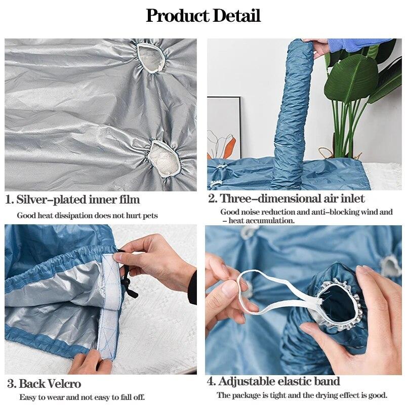 Dogs Drying Bag Dog Cat Bath Dryer Household Pet Hair Drying Case Fast Dog Blower Pets Cleaning Grooming Tool Bath Bathing Tools