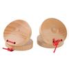 1 Pair of Wooden Castanets Kids Education Wood Finger Clappers Percussion Musical Instruments