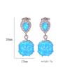 European and American Trendy Zircon Opal Inlaid Women's Earrings