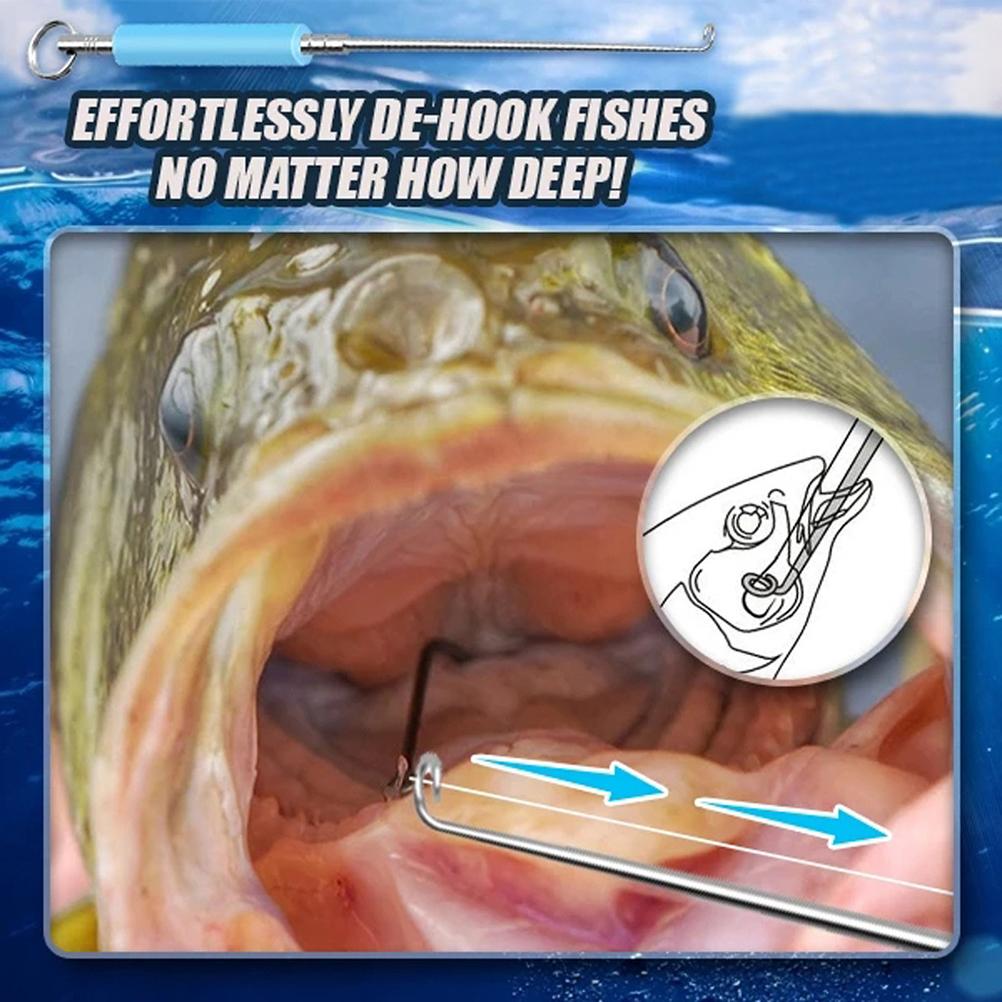 2Pcs Stainless Steel Fish Hook Extractor Remover Disgorgers with Handlebar for Fish
