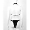 One-Piece Sexy Leather Lingerie Zipper Crotchless Sex Teddies Women Hollow Out Lace Transparent Sexy Underwear Erotic Costumes
