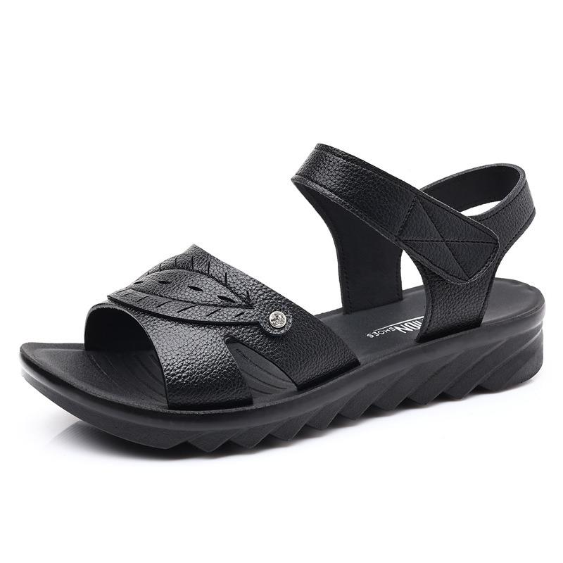 Summer Hot Sale Women's Beach Shoes Mother Sandals Waterproof Soft-soled Hole Shoes Comfortable Casual Middle-aged Grandma Shoes