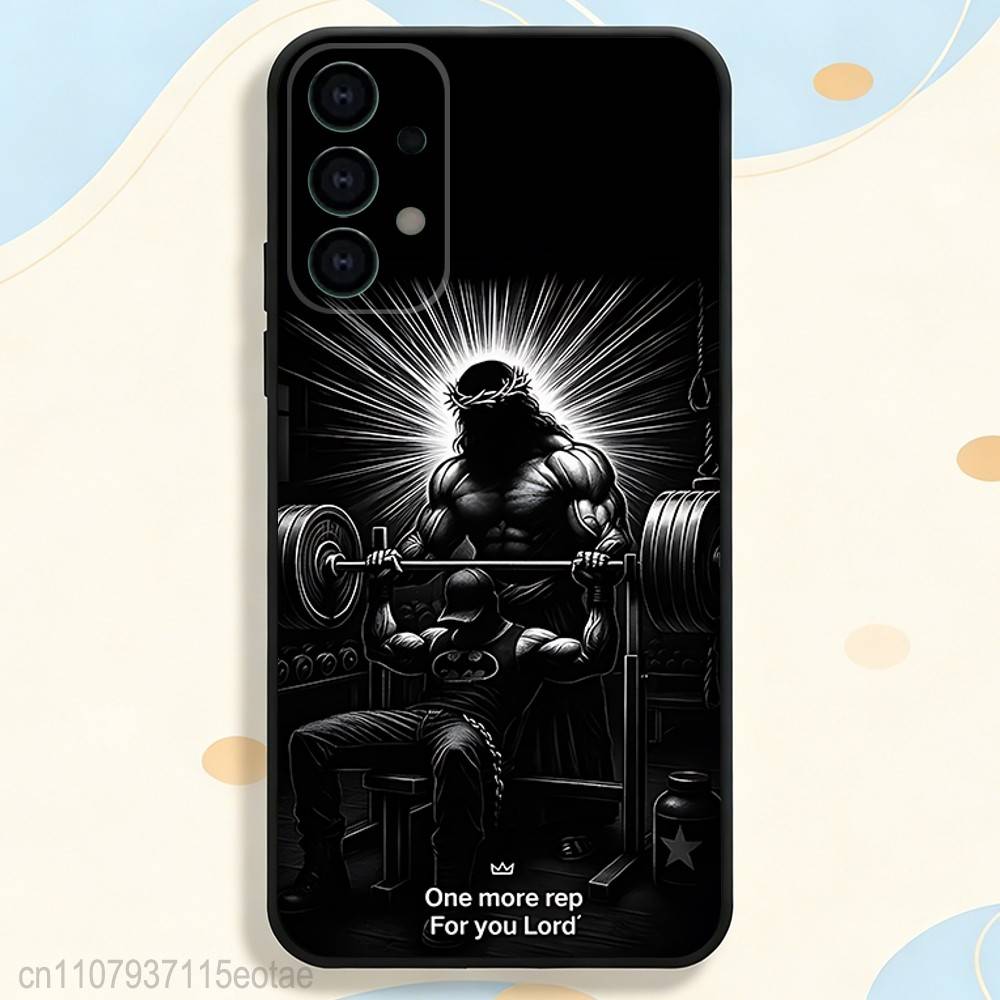 Bodybuilding muscle training barbell Case for Samsung S series s21 s22 s23 s24 s25 FE Plus Ultra TPU Soft to Skin-friendly case