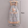 Rabbit Print Kitchen Cooking Apron Stain-Proof With Large Pocket Restaurant Uniform Floral Style Breathable Catering Waist Apron