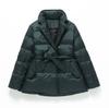 2024 New Korean Version Medium and Long Down Jacket Women's Stand-up Collar Belt Thick Slim and Thin White Duck Down Simple and Warm