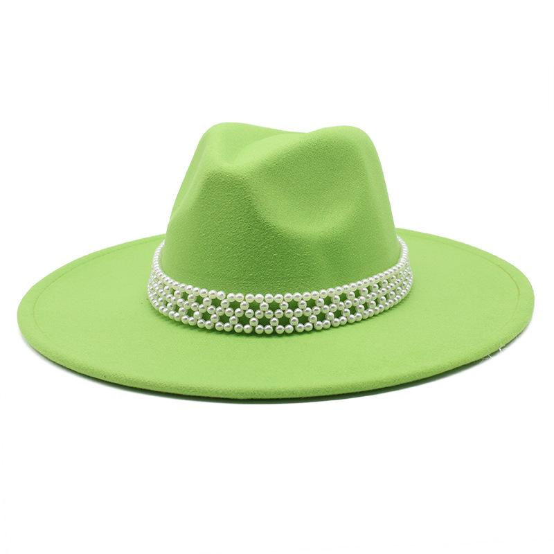 Hepburn Woolen Jazz Top Hat For Men And Women Casual 9.5Cm Big Edge Jazz Hat Felt Hat