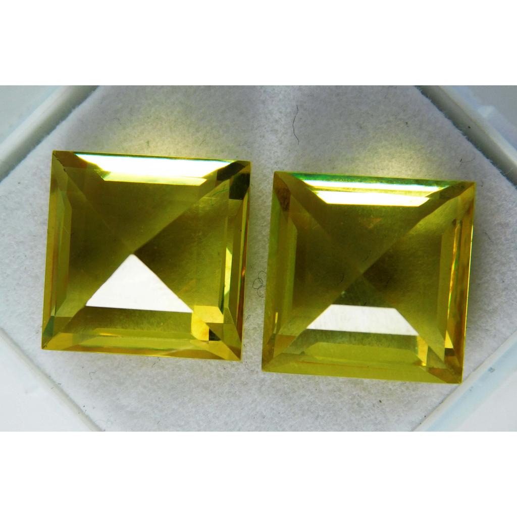 Natural Yellow Sapphire 21.15ct Square Cut Certified Loose Gemstone