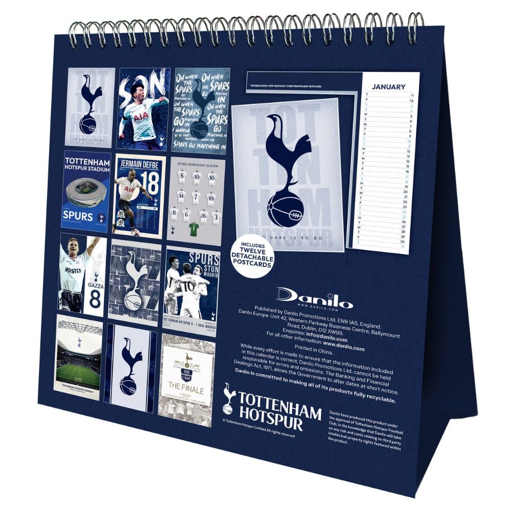Tottenham Hotspur FC 2026 Crest Desktop Calendar