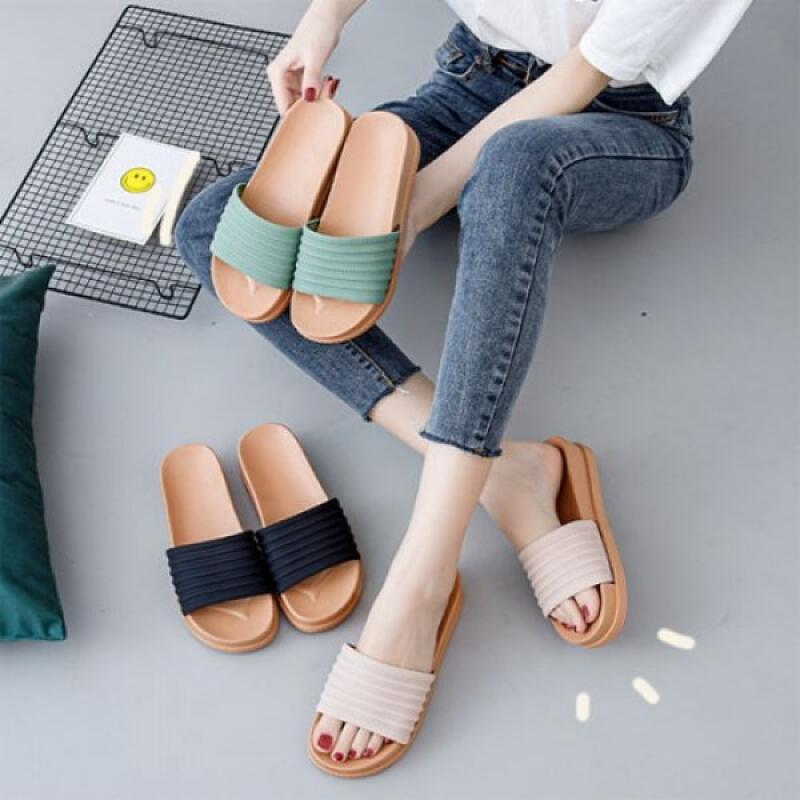 Lovely Golji Banding Slippers Summer Slippers Beige (235mm)