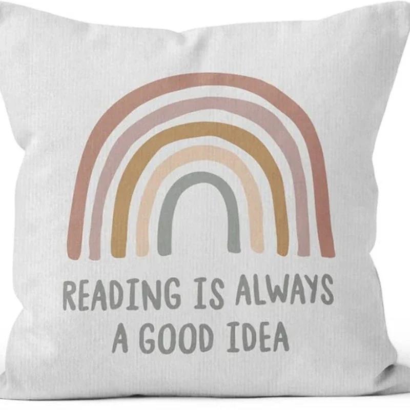 

Наволочка декоративная с принтом букв, накидка на подушку, чехол для подушки, уголок для чтения, классная комната, детская комната, детская, дом, чехлы для подушек для дивана, декор 66x66cm