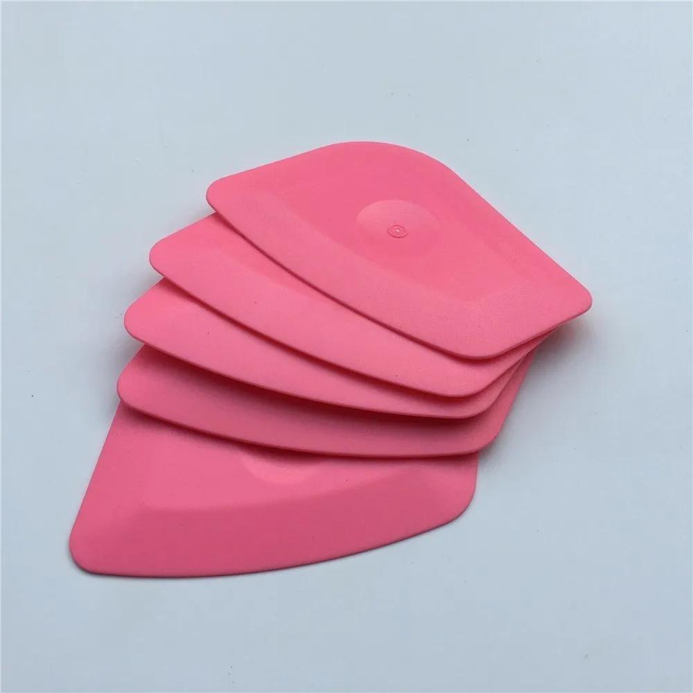 5pcs Pink Mini Squeegees For Vinyl Wraps & Window Tints - Durable Pp Material, Ideal For Car, Home & Office Use