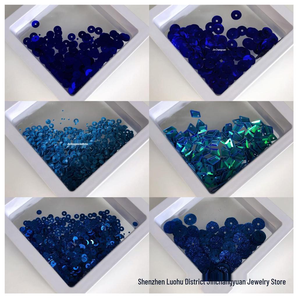 Sapphire Blue Beads & Sequins for DIY Evening Dress Accessories
