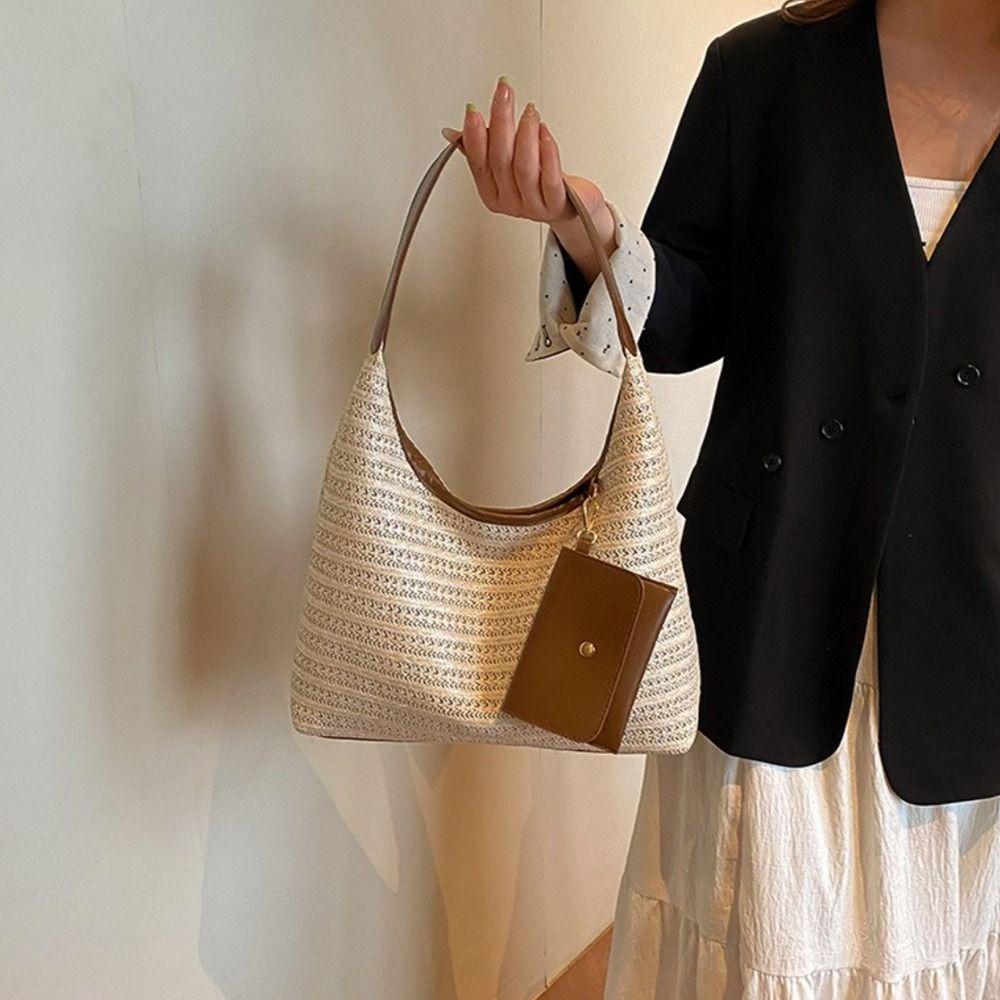Summer Straw Shoulder Bag Leisure Women's Tote Bag New Weave Straw Bag  Handbag