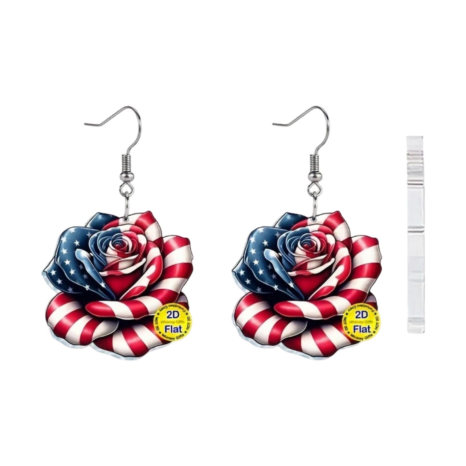 

United States 250th Anniversary Acrylic Drop Earrings Cowboy Boot and Hat Design Lightweight Dangle Jewelry for Women Girls One Size