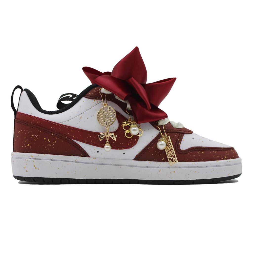 Nike Court Borough Perfect Match 1 Low Top Skateboard Shoes Women's Scarlet CT3964-100(Team283-1)
