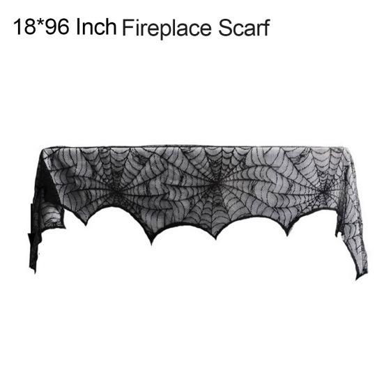 Halloween Deko Spinnennetz Fledermaus Vorhang Tischdecke Kaminschal Tischläufer